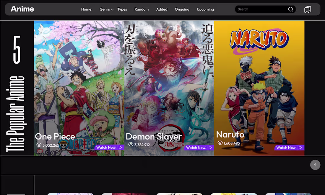 Cover image for Anime Stream web site UI/UX design :: Behance