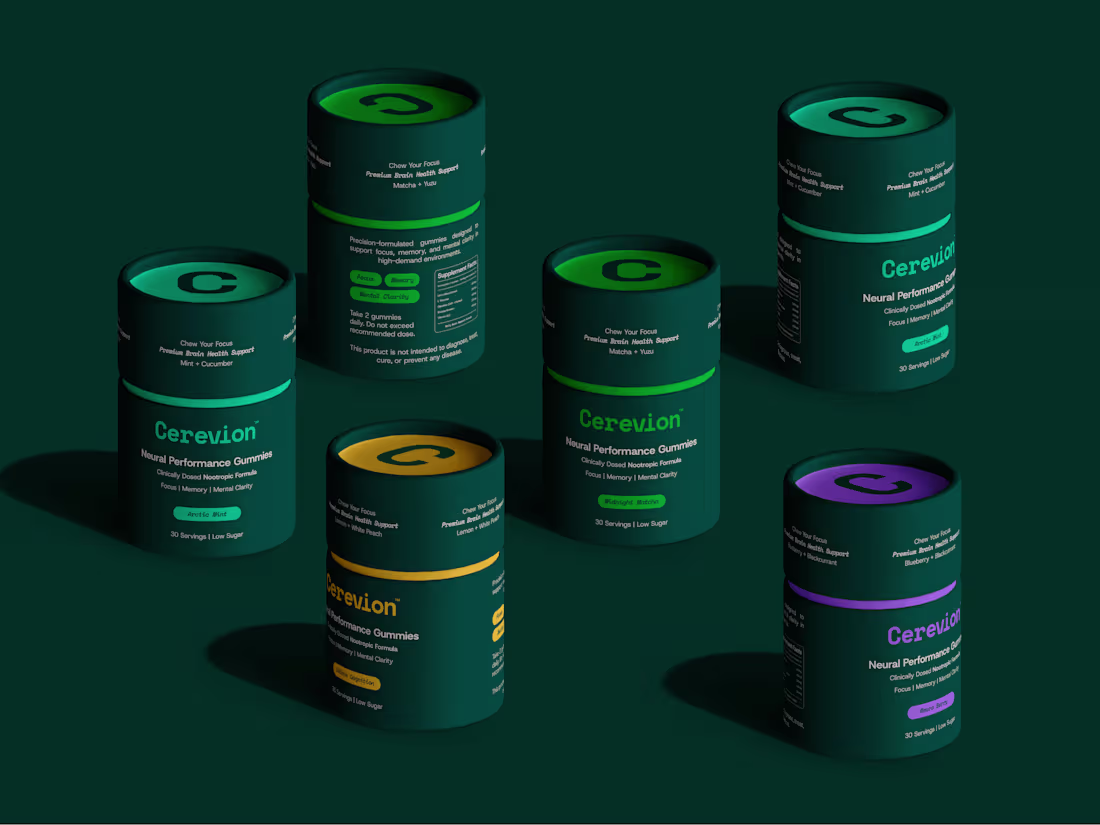 Cover image for CEREVION™ | Supplement Brand Identity & Packaging