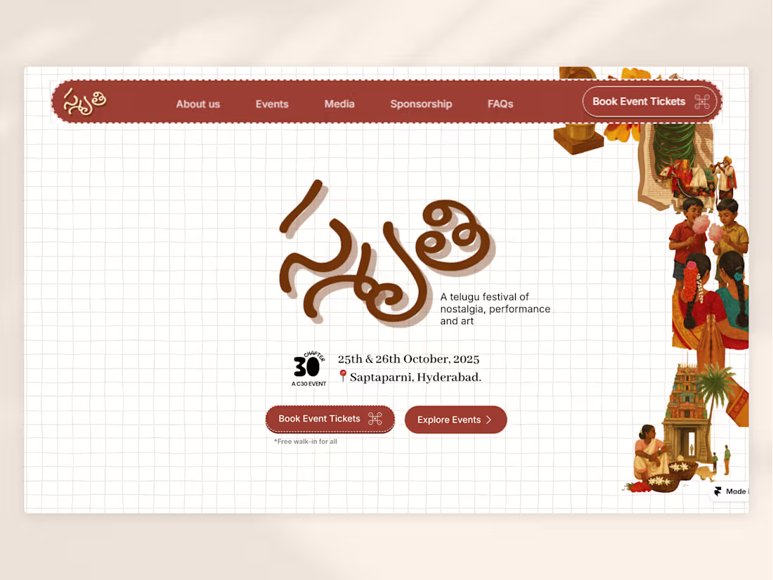 Cover image for Smruthi — Framer Website & Landing Page Design for Chapter 30