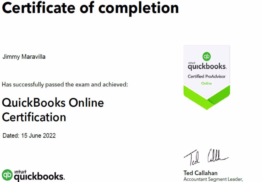 Cover image for Certified Quickbooks ProAdvisor