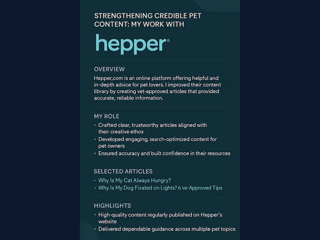 Cover image for My Work with Hepper