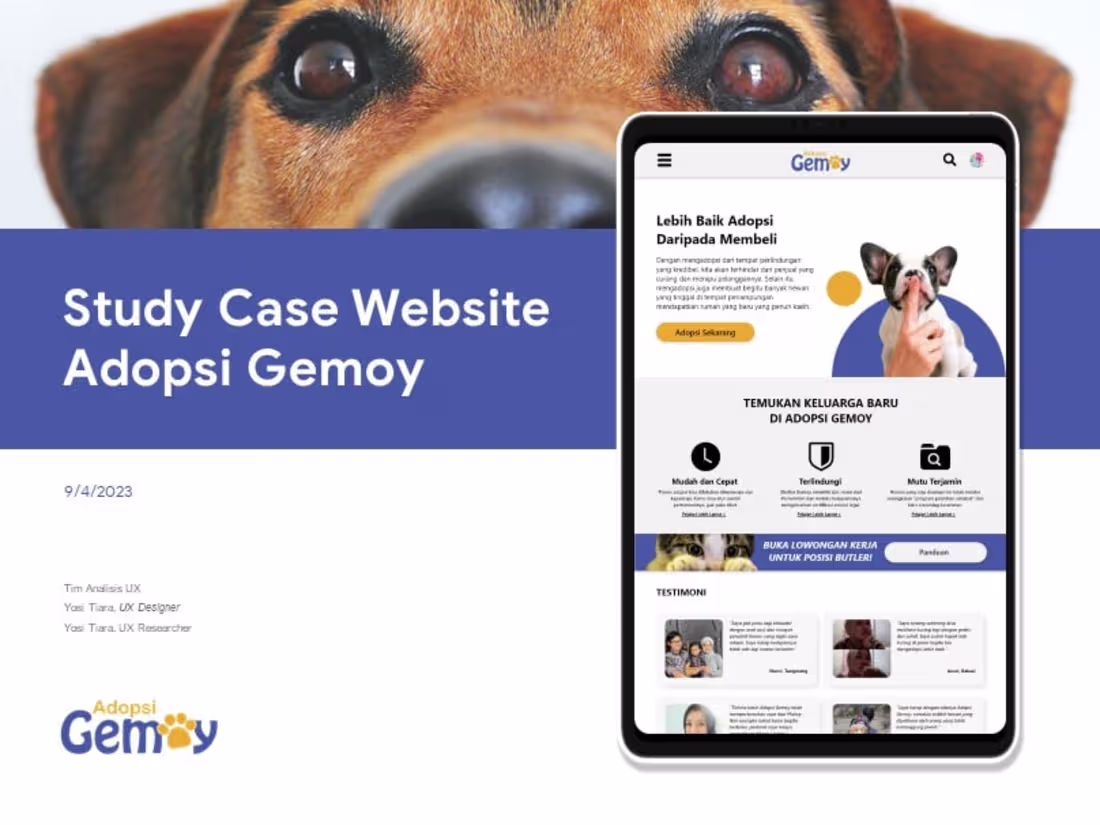 Cover image for Pets Adoption Flow Design for Adopsi Gemoy Website