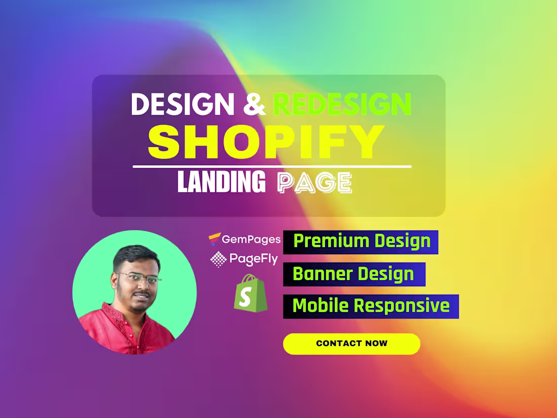 Cover image for I will build shopify landing page with pagefly, shogun, gempages
