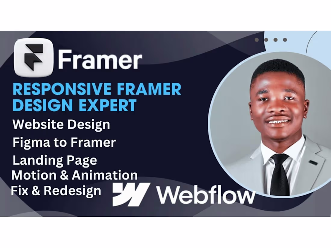 Cover image for You will get custom Webflow / Framer Website and Landing page