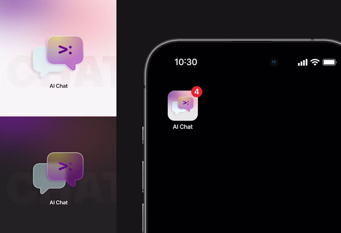 Cover image for AI chat app icon design