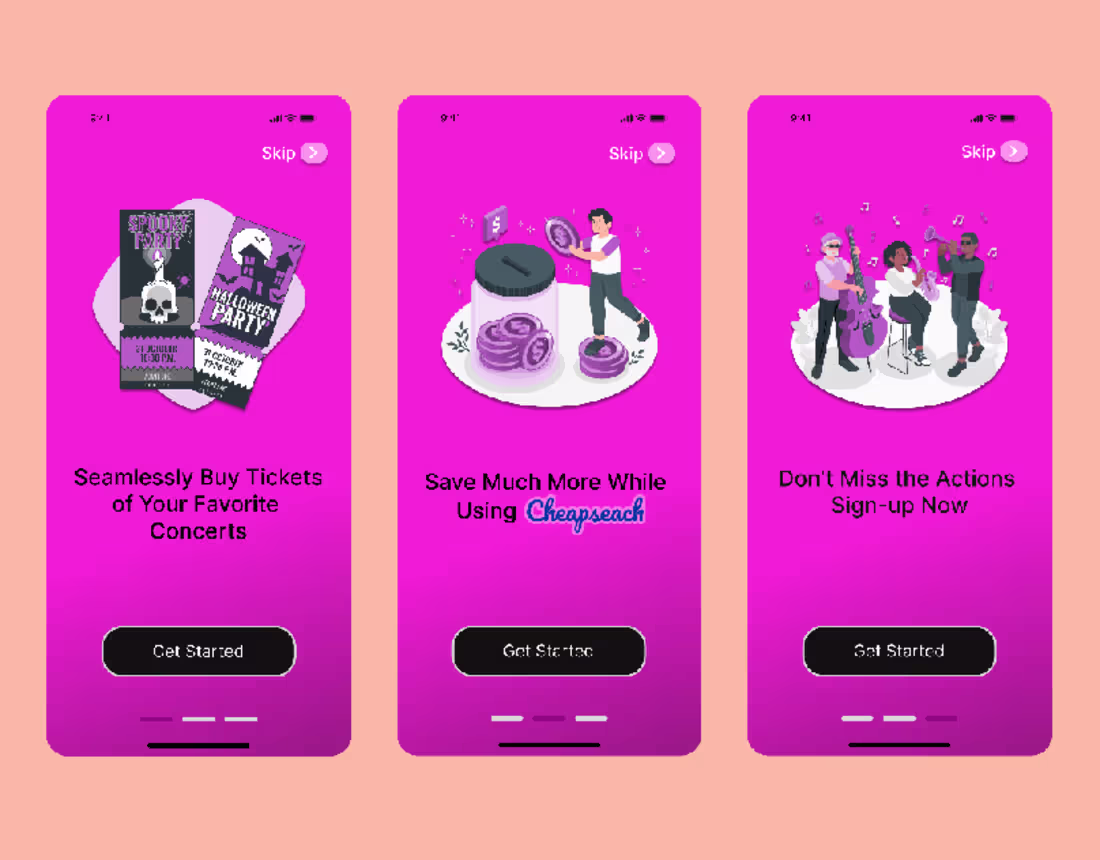 Cover image for Tickets 🎟 App onboarding Section