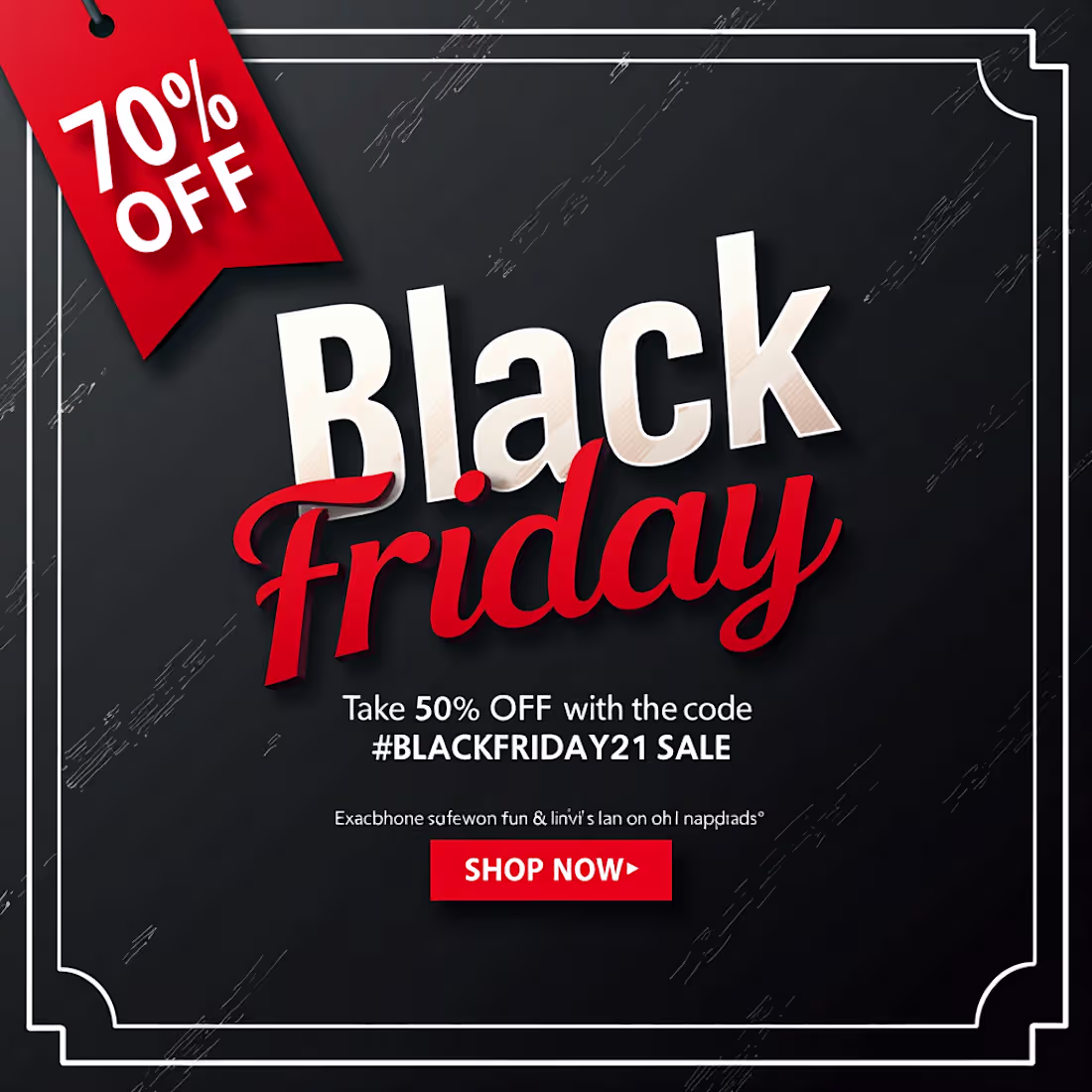 Cover image for Black Friday 70% Off Ad Win Black Friday with this 1080×1080...