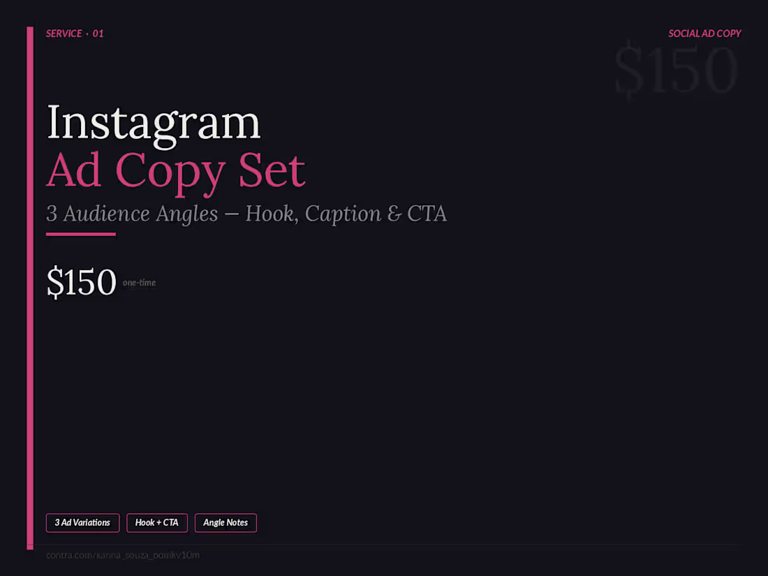 Cover image for Instagram Ad Copy Set - 3 Audience Angles