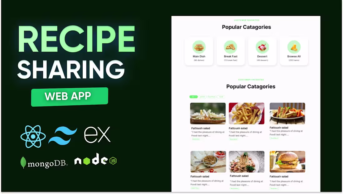 Cover image for Recipe sharing full stack project