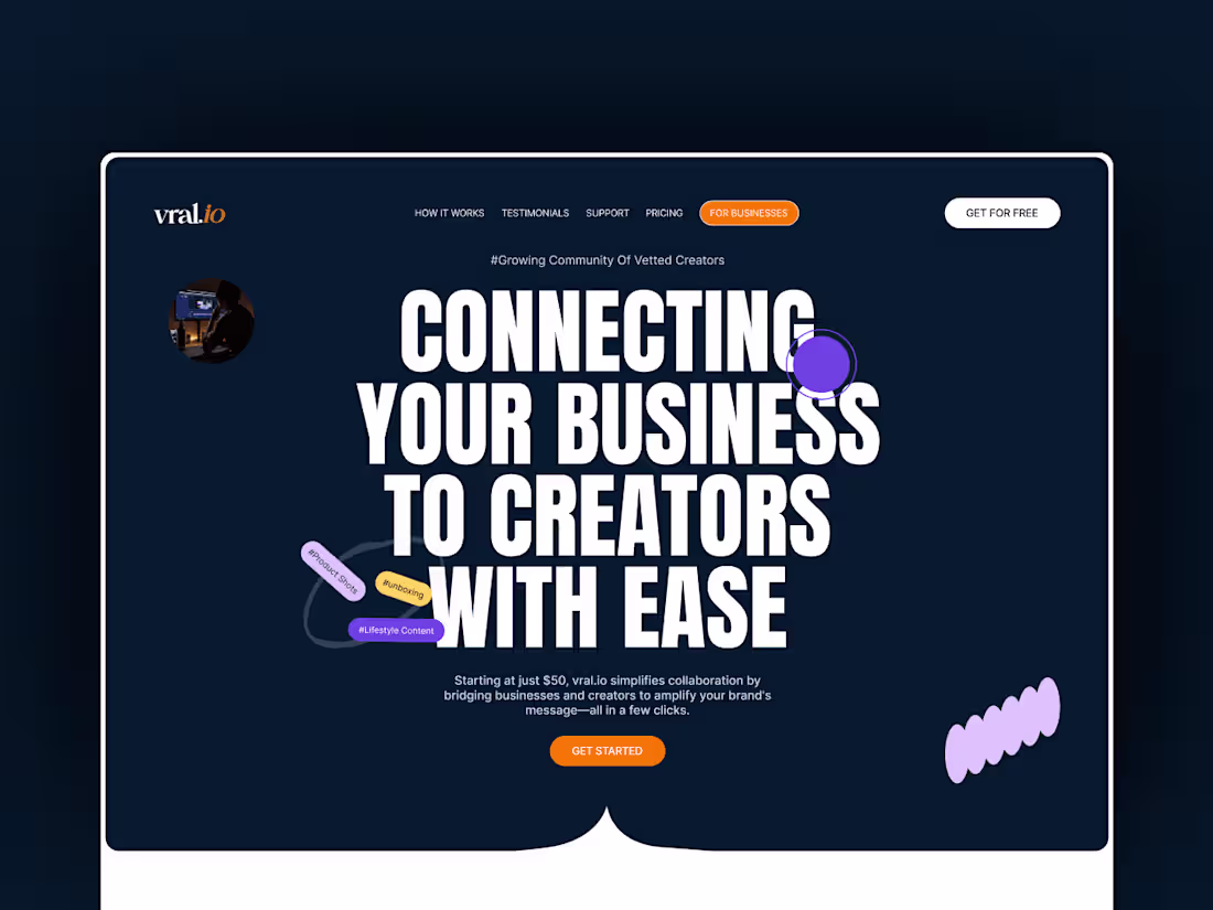 Cover image for UI/UX Design - B2C Creators Platform