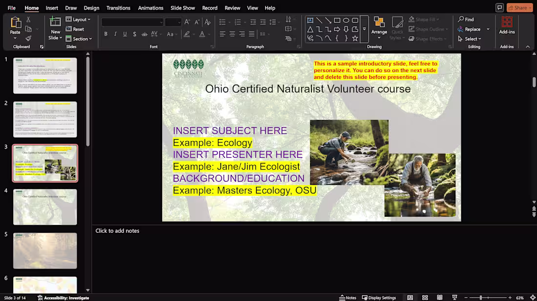 Cover image for Ohio Certified Volunteer Naturalist Cincinnati template build