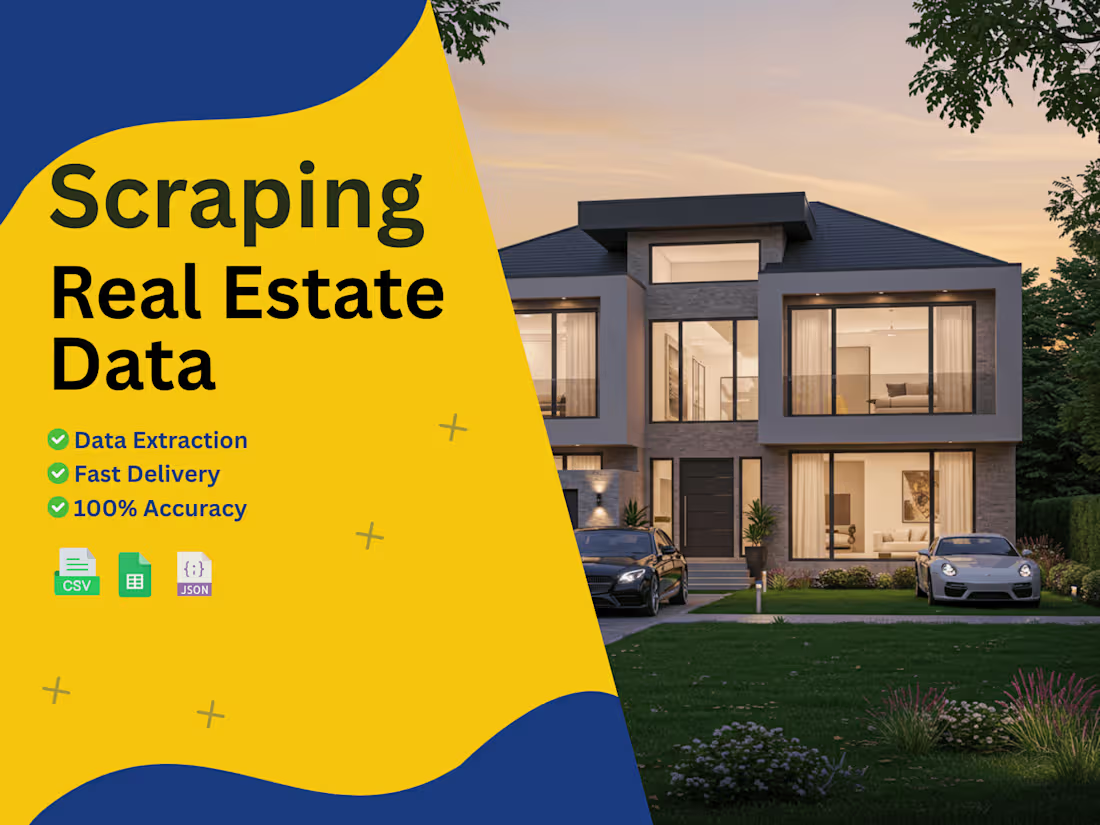 Cover image for I will do zillow, realtor, trulia scraping for real estate