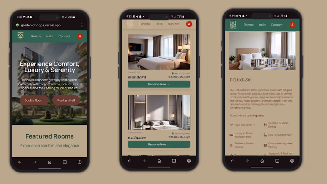Cover image for Garden of Hope Hotel Web App Development