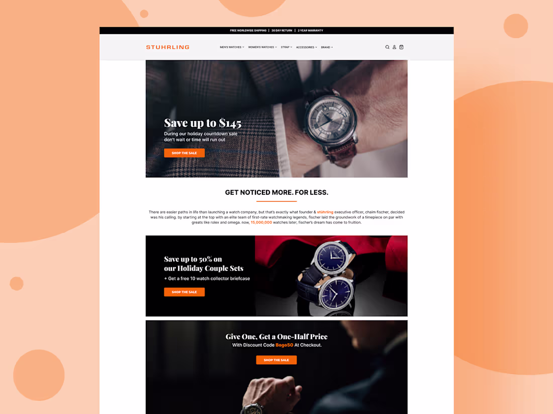 Cover image for luxury watches brand website UIUX design. 