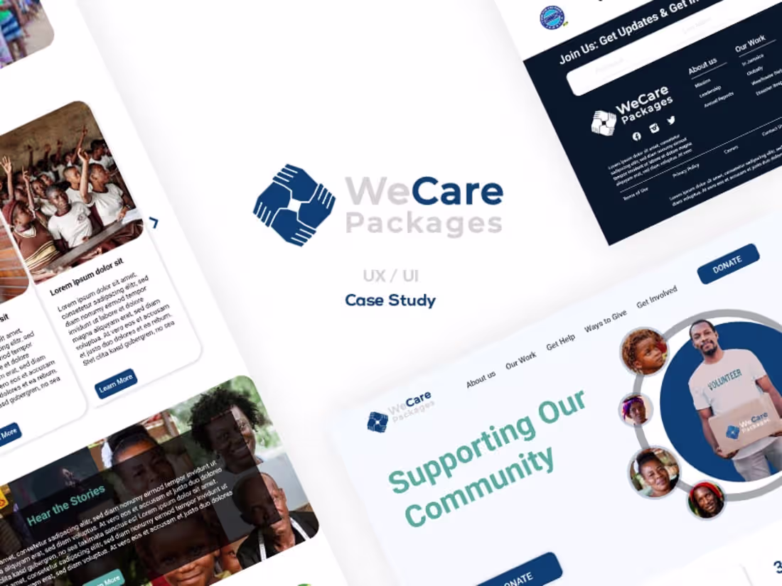 Cover image for WeCare packages - Charity Website Concept