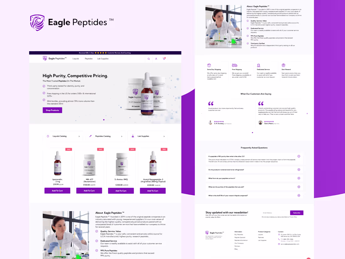Cover image for Eagle Peptides ™ E-Commerce Design