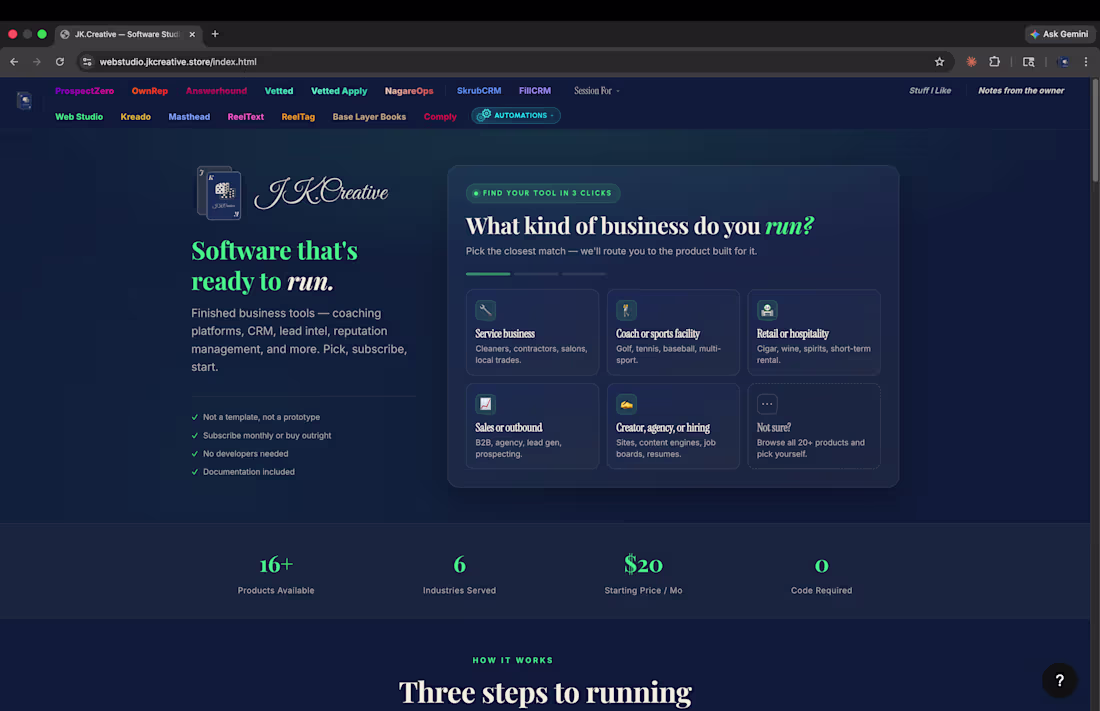 Cover image for Welcome to jkcreative.store (https://jkcreative.store), Software