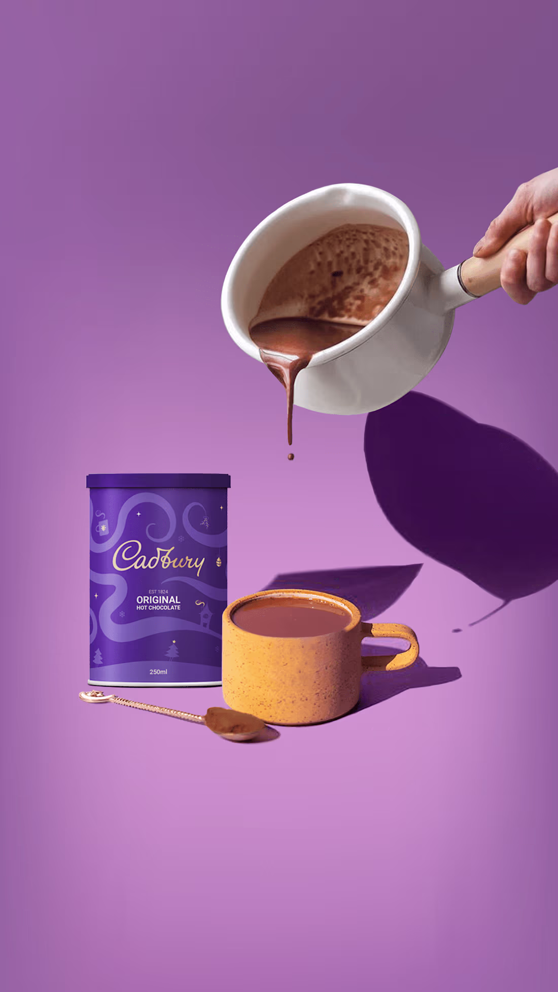 Cover image for Cadbury's hot chocolate packaging