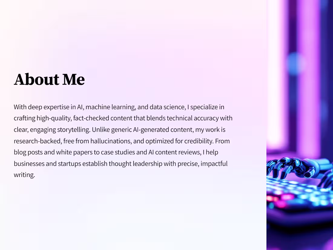 Cover image for AI & Tech Blog Writing | Fact-Checked, Engaging, SEO-Optimized