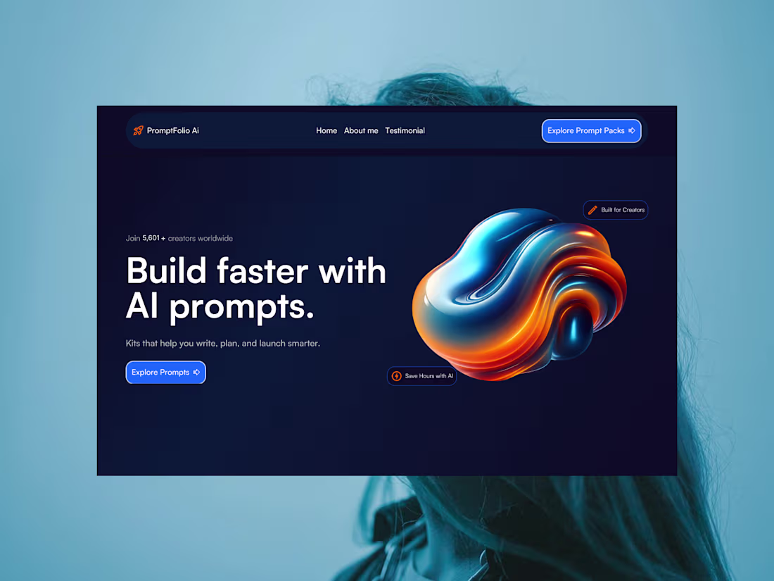 Cover image for Promptfolio: Framer Template for AI Creators