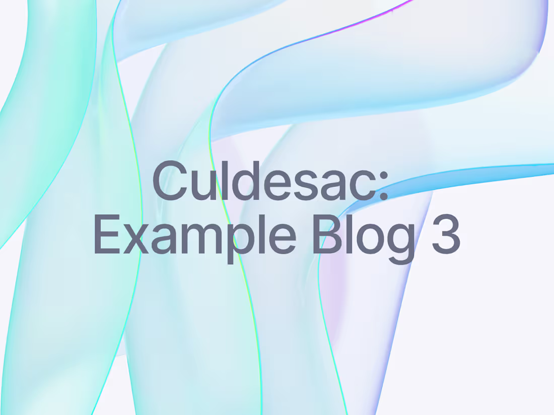 Cover image for Culdesac Your Way: Different Ways to Stay