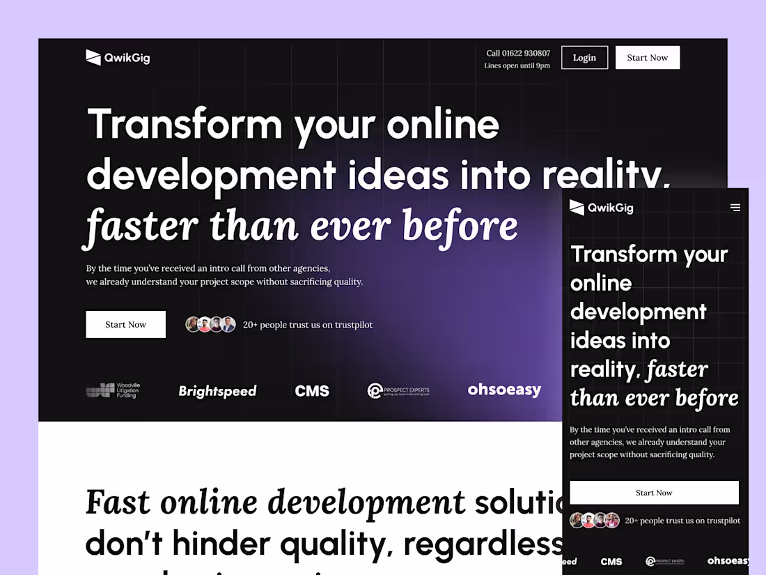 Cover image for Website design for online development agency