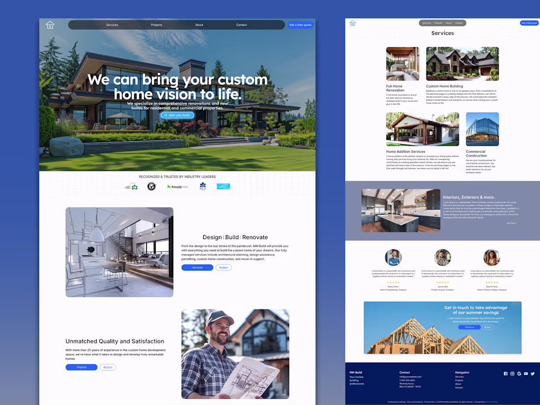Cover image for Website for Contractor ✦ MM Home Builder