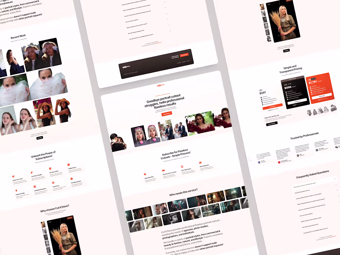 Cover image for Cut It Done - Professional Portrait Cutouts Service Website