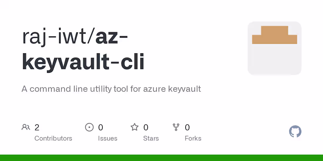 Cover image for GitHub - raj-iwt/az-keyvault-cli: A command line utility tool f…