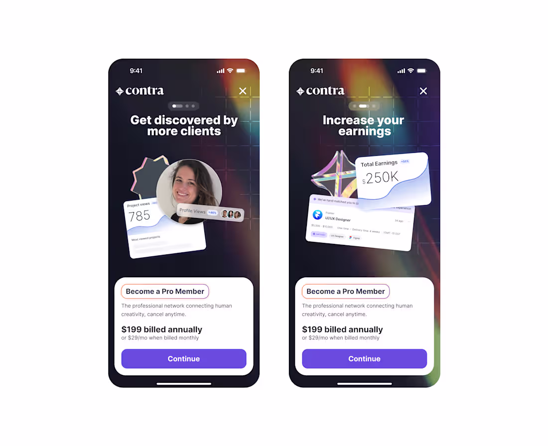 Cover image for Old Contra paywall concepts ✨ Who else is waiting for a Cont...
