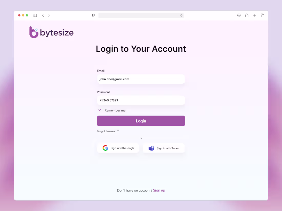 Cover image for Login & Signup UI Concept