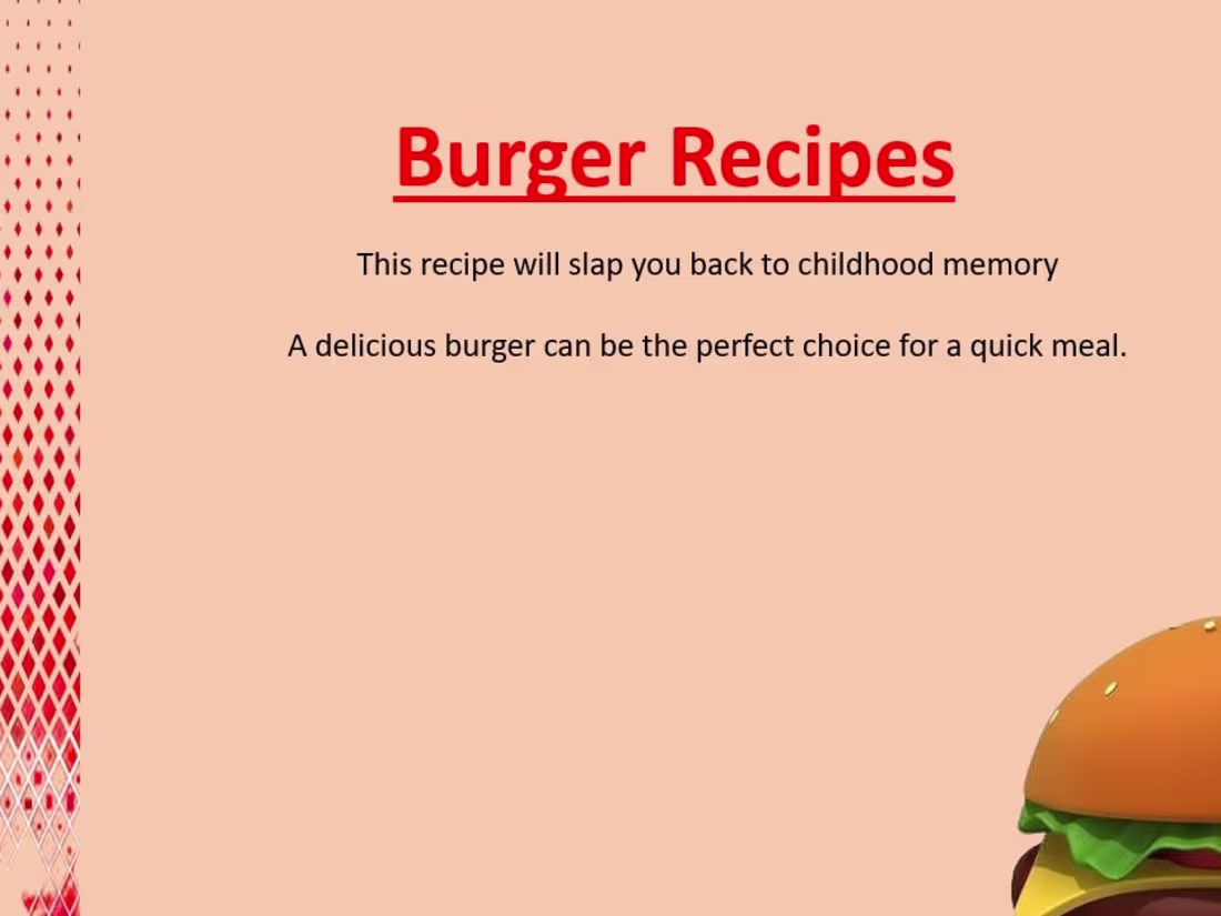 Cover image for Burger Recipe Presentation