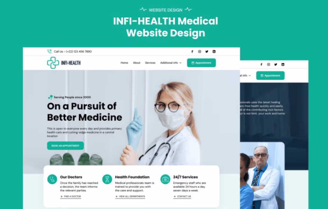 Cover image for INFI-Health medical website design