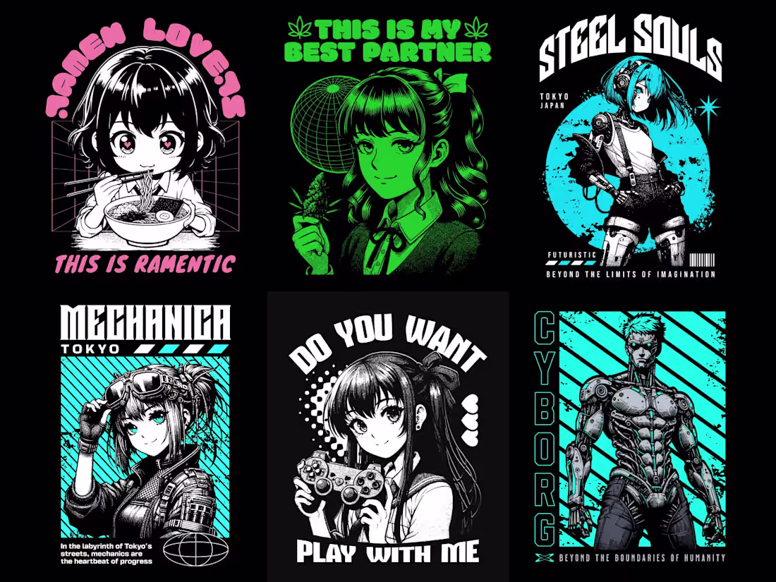 Cover image for I can make exclusive t-shirt designs Anime Style