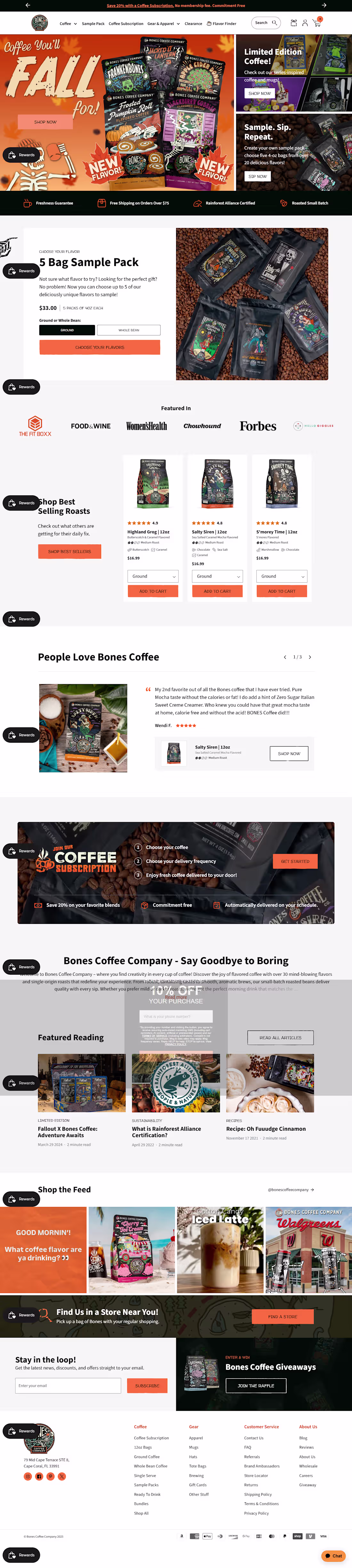 Cover image for Bones Coffee Co. – Bold Shopify Design for Unforgettable Flavors