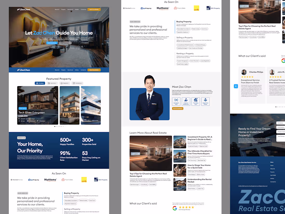 Cover image for Zac Chen Real Estate Website Design