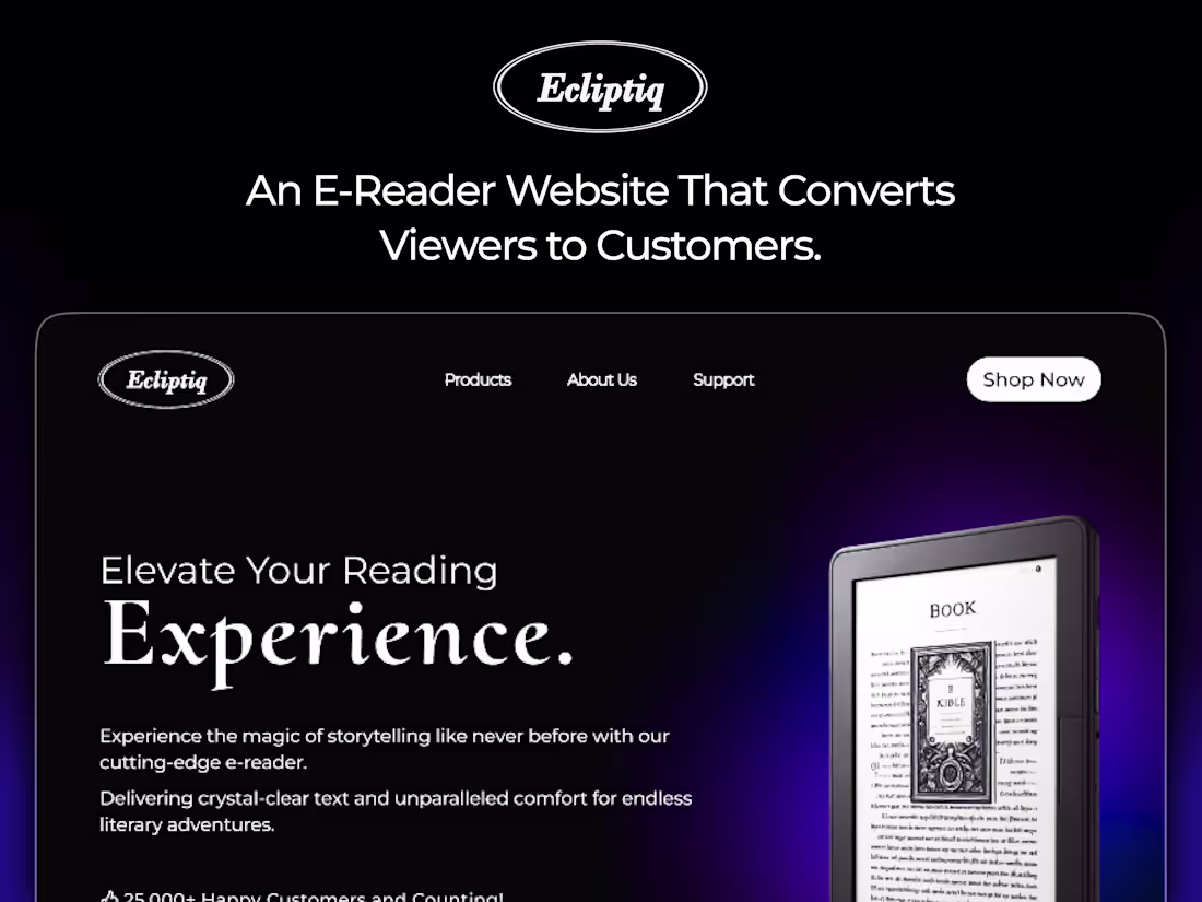 Cover image for E-Reader Website