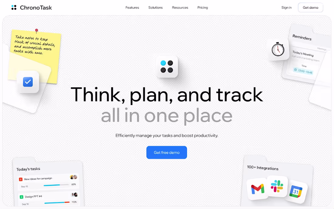 Cover image for ChronoTask Landing Page Design