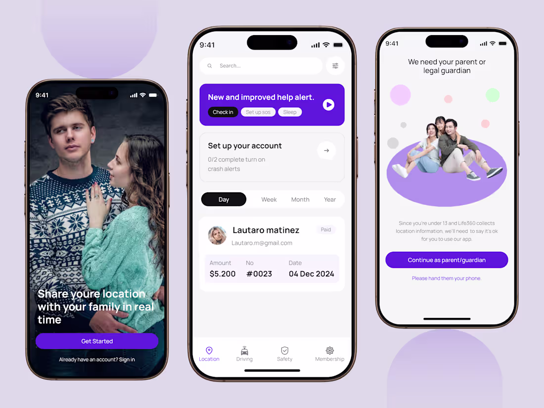 Cover image for Live 360 Location Sharing Mobile App Design