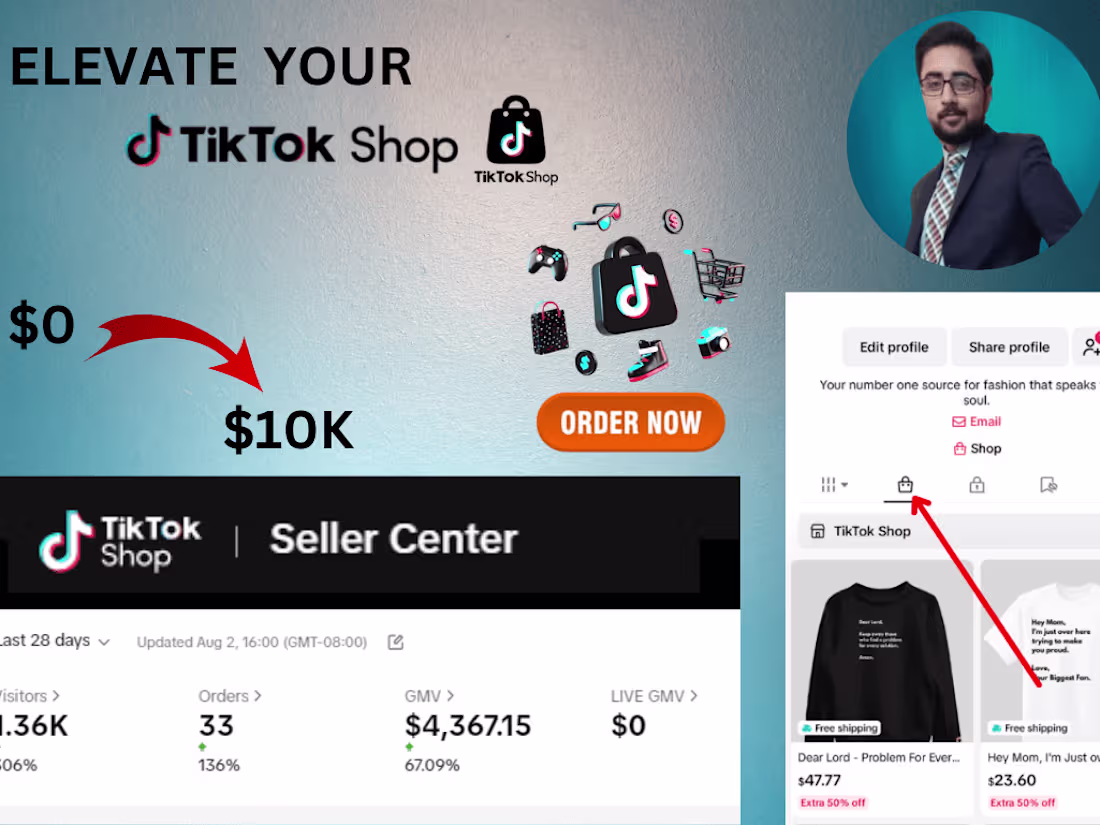 Cover image for You will get TikTok Shop Specialist with Marketing & Management 