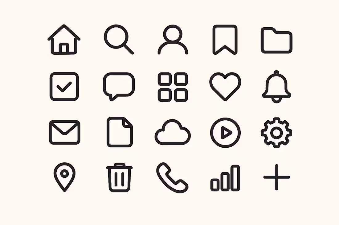 Cover image for Title: Modern Minimal Icon Set Description: Created a cohesi...