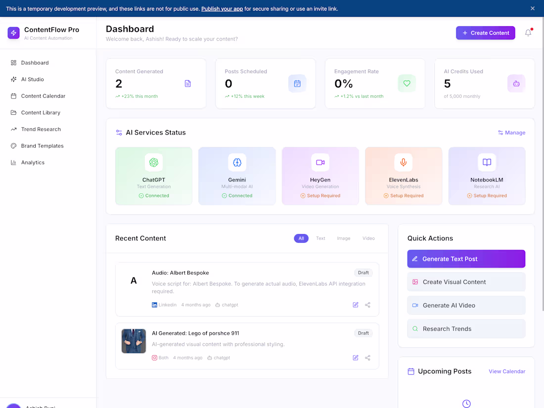 Cover image for Custom AI Content Automation System for Brand Growth Designe...