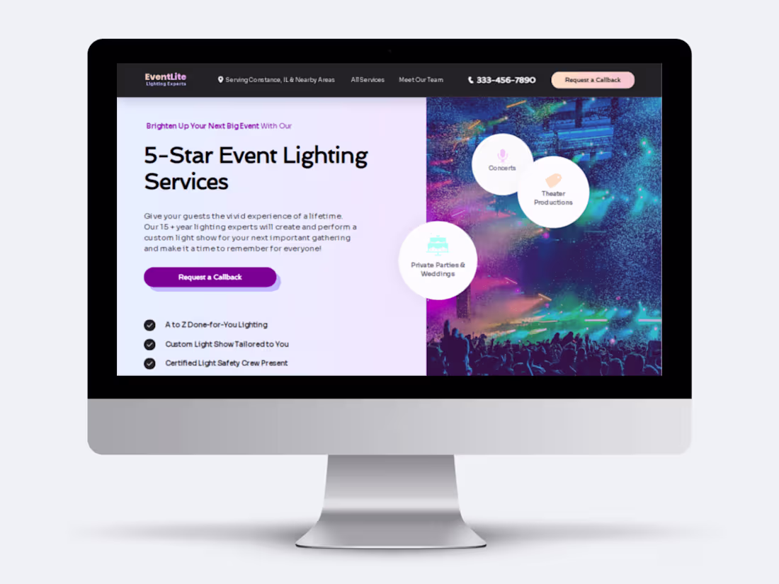 Cover image for Event Lighting Website