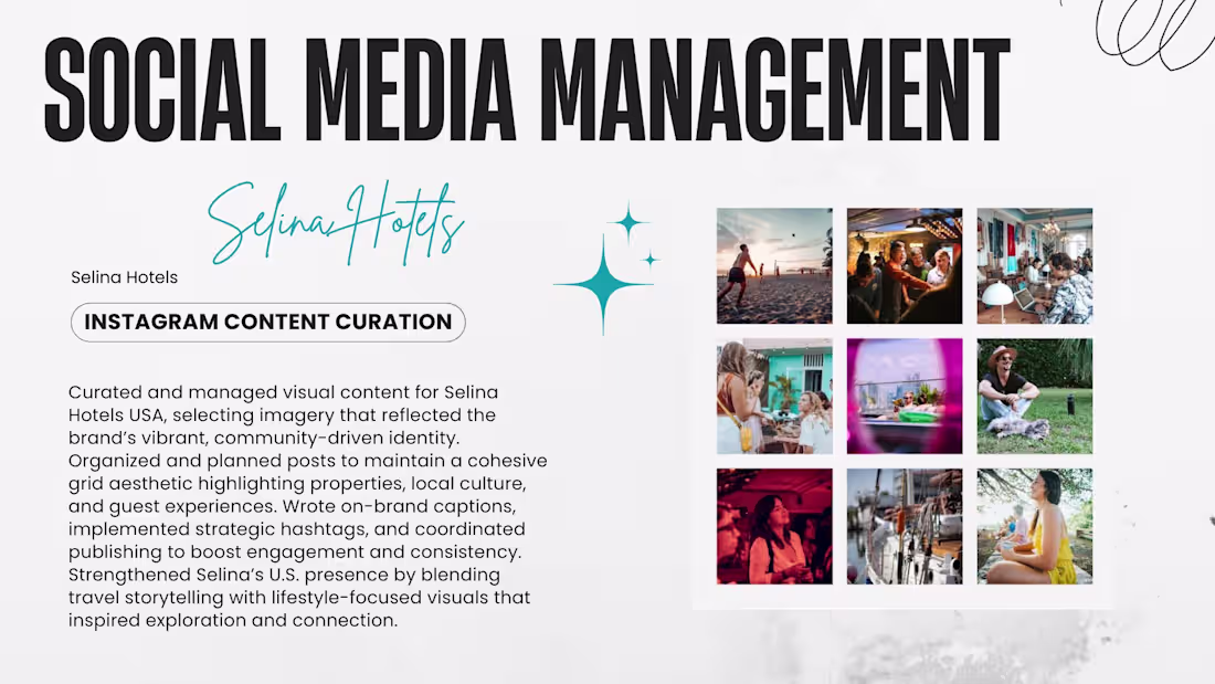 Cover image for Social Media Content Curation for Selina Hotels
