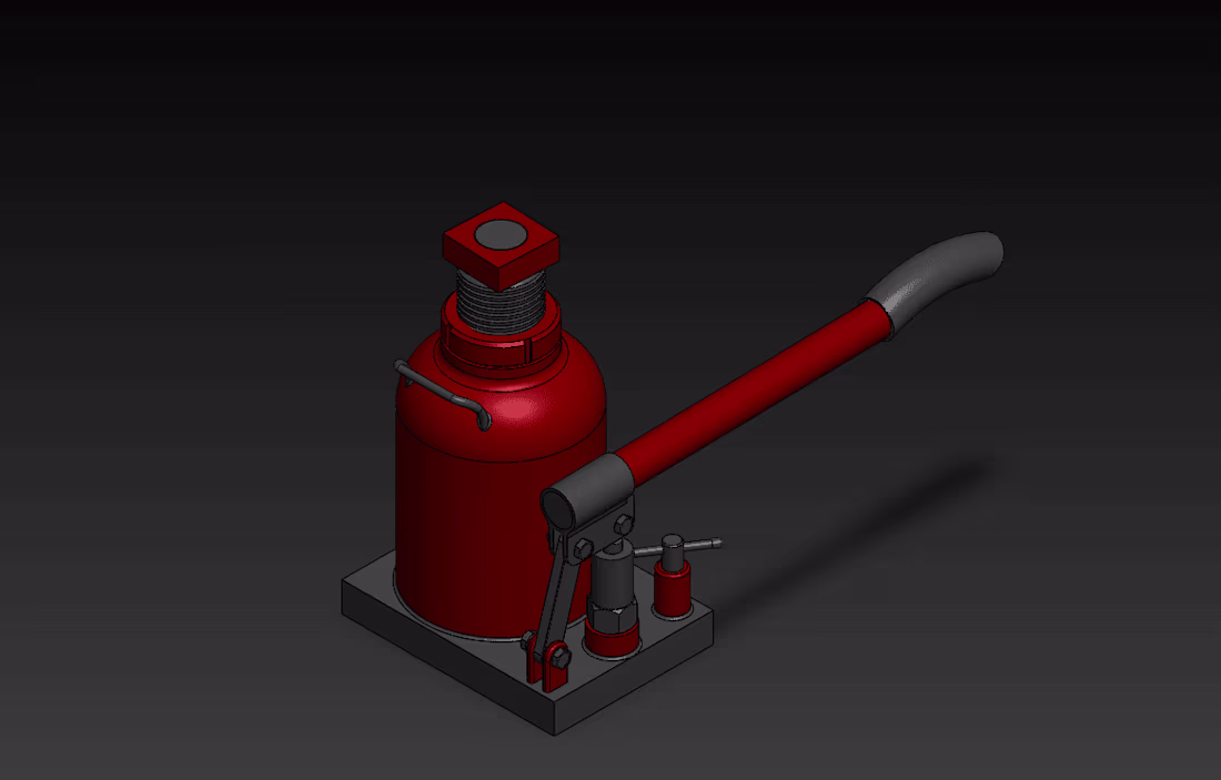 Cover image for 3D Model Of A Hydraulic Jack Arm | SolidWorks