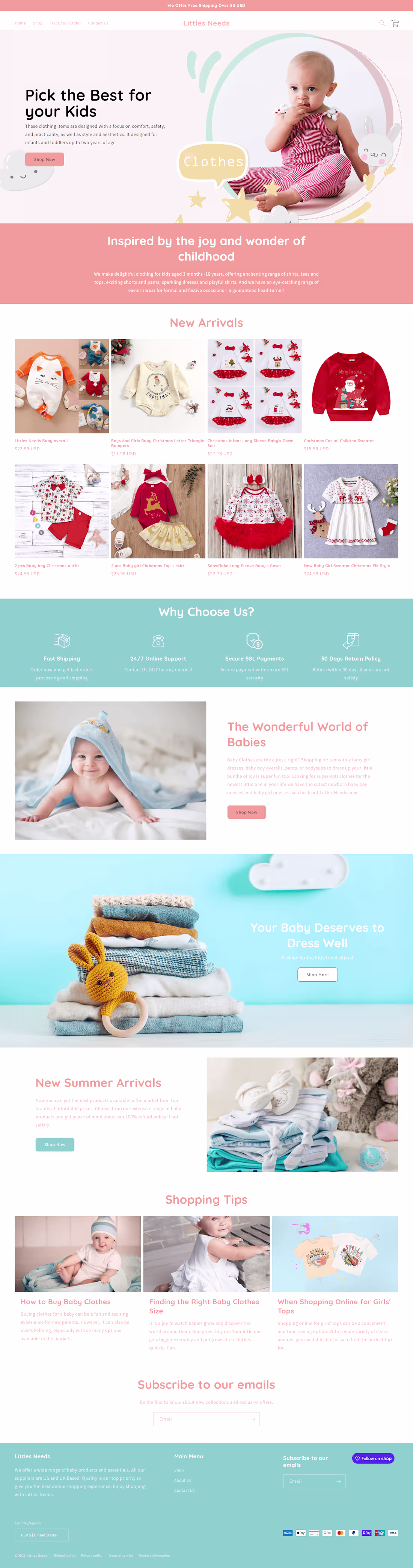 Cover image for Ecommerce website design for baby shop