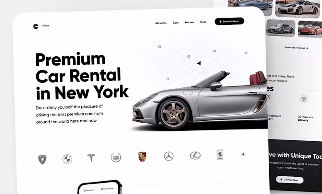 Cover image for Quick design of a car rental website.