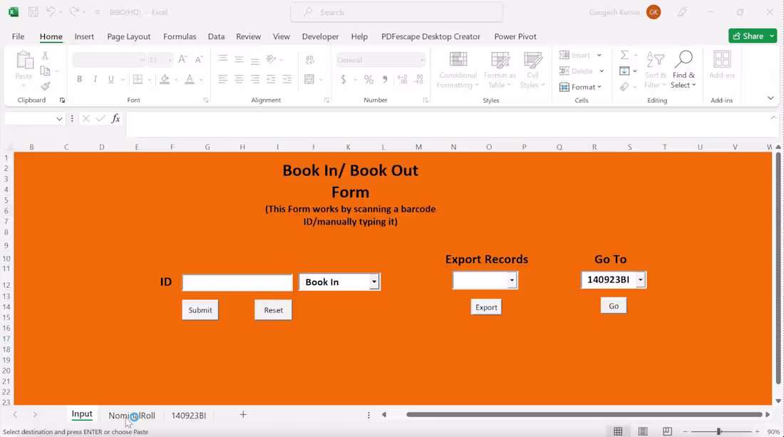 Cover image for (Excel VBA) Employee Time In Time Out