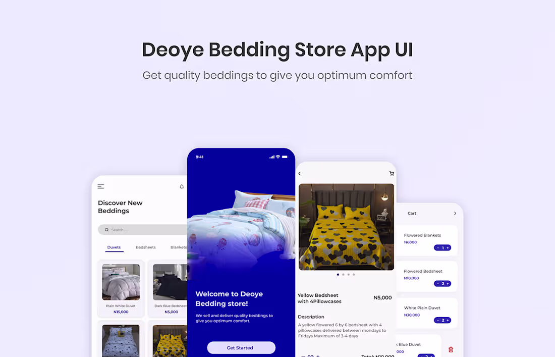 Cover image for Deoye Bedding Store Mobile App UI :: Behance