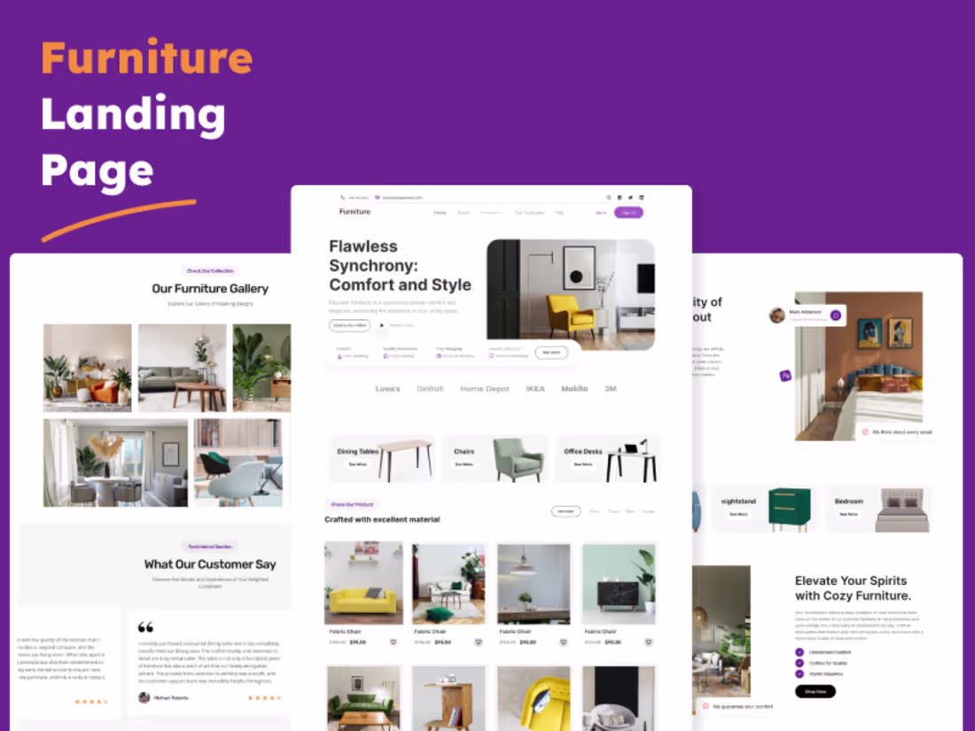 Cover image for Furniture Landing Page – UI/UX & Frontend Design This projec...